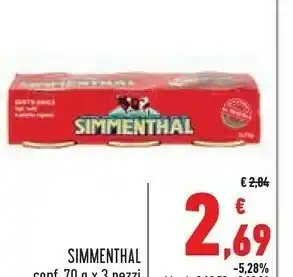 Conad Simmenthal Simmenthal Carne 70 G X 3 Pezzi offerta