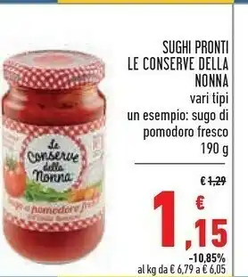 Conad Le Conserve della Nonna Sughi per pasta offerta