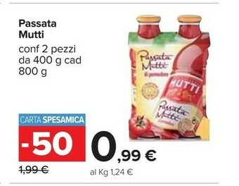 Carrefour Mutti Passata Di Pomodoro 400 G(ml) offerta
