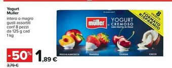 Carrefour Primia Muller Yogurt Intero Con Frutta In Pezzi offerta