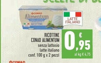 Conad Conad - Ricottine Alimentum Conad 200 G(ml) offerta