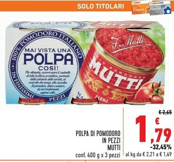 Conad Mutti Polpa Di Pomodoro 1200 G(ml) offerta