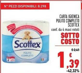Conad Scottex Carta Igienica Pulito Completo offerta