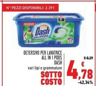 Conad Dash Detersivo Lavatrice All in 1 Pods offerta