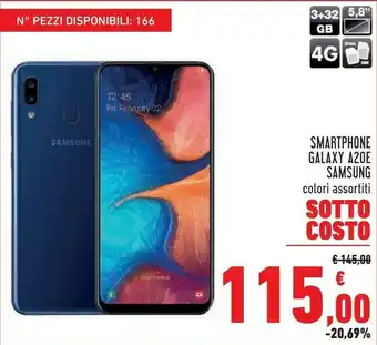 Samsung Galaxy A20e , Blue, 5.8, Wi-Fi 4 (802.11n)/LTE, 32GB
