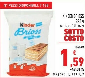 Conad Kinder Brioss Integrale 270 G(ml) offerta
