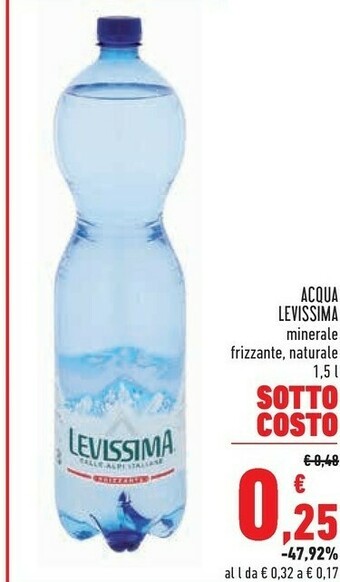 Conad Levissima Acqua Minerale Naturale Frizzante 1500 G(ml) offerta