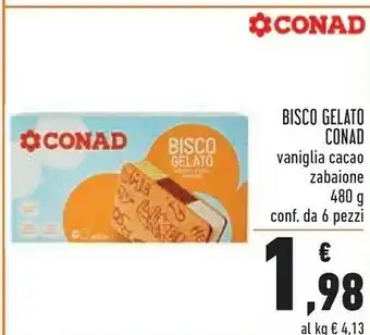 Conad Conad - Biscogelato Vaniglia, Zabaione, Cacao 480 G(ml) offerta