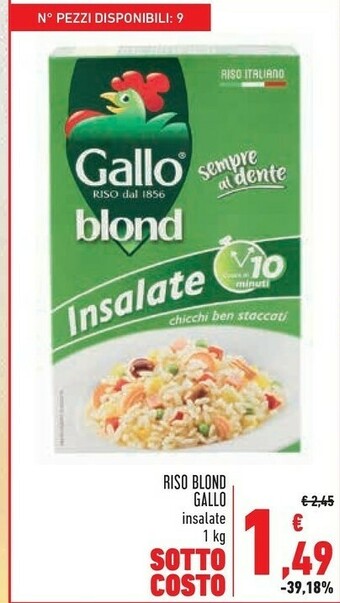 Conad Gallo Riso Blond Insalate Sempre Al Dente 1000 G(ml) offerta