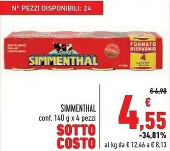Conad Simmenthal Carne 140 G X 4 Pezzi offerta