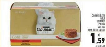 Conad purina Cibo Per Gatti gold gourmet offerta