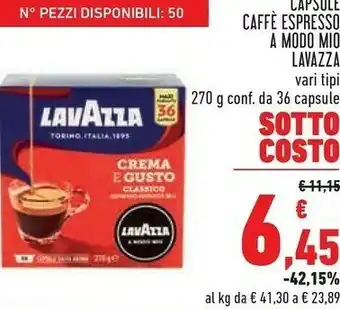 Conad Lavazza lavazza capsule caffè espresso a modo mio offerta