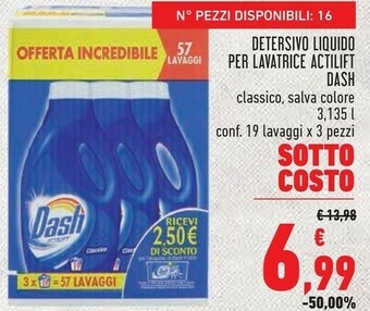 Conad dash detersivo liquido per lavatrice actilift classico/ salva colore offerta