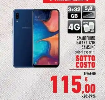 Conad Samsung Galaxy A20e SM-A202F 14,7 Cm (5.8") 3 GB 32 GB 4G Blu 3000 MAh offerta