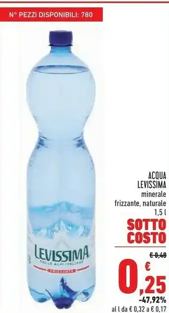 Conad levissima Acqua minerale frizzante/ naturale offerta
