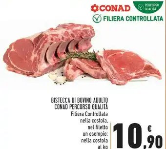 Conad conad bistecca di bovino adulto percorso qualità filiera controllata nella costola offerta