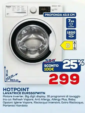 Euronics Hotpoint Lavatrici Ariston offerta