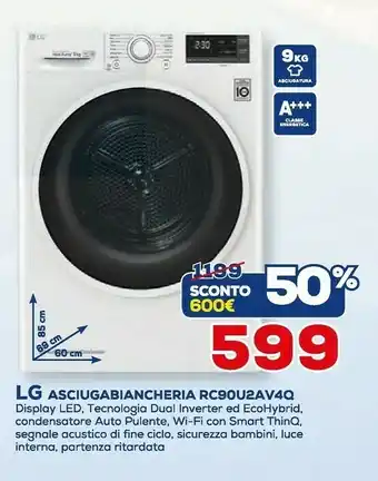 Euronics LG Asciugatrice offerta