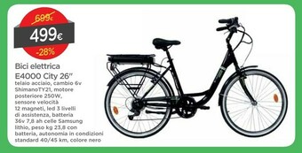 DPiù Bici Elettrica E4000 City 26 offerta