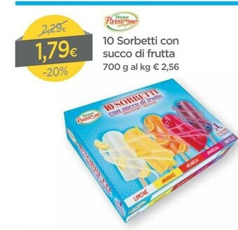 DPiù Fresca passione 10 Sorbetti Con Succo Di Frutta offerta