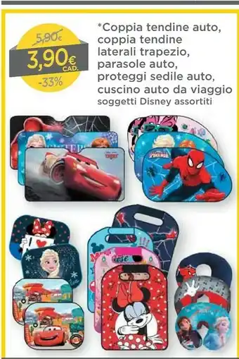DPiù Disney Coppia Tendine Auto offerta