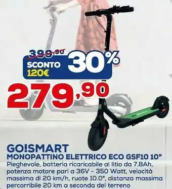 Euronics Go!smart Monopattino offerta