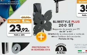Expert Meliconi SlimStyle Plus 200 ST 101,6 Cm (40") Nero offerta