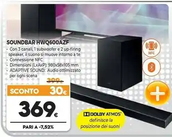 Expert Samsung Soundbar HWQ600AZF offerta