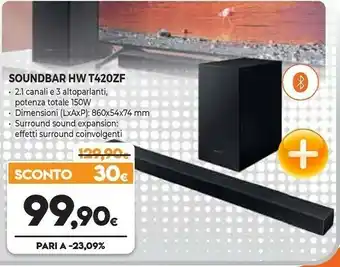 Expert Samsung Soundbar HW T420ZF offerta