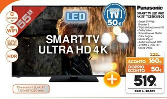 Expert Panasonic TX-55HX580E TV 139,7 Cm (55") 4K Ultra HD Smart TV Wi-Fi Nero offerta