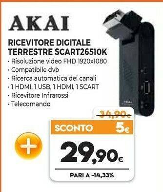 Expert Akai Ricevitore Digitale Terrestre SCART26510K offerta