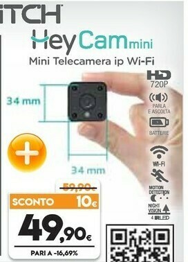Expert Isnatch Mini Telecamera Ip Wi-Fi offerta