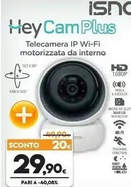 Expert Isnatch Telecamera Ip Wi-Fi Motorizzata Da Interno offerta