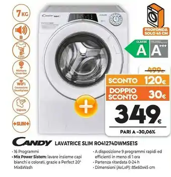 Expert Candy Lavatrice Slim RO41274DWMSE1S offerta