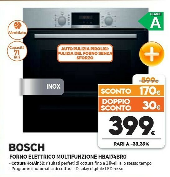 Bosch Forno Elettrico Multifunzione Hba174br0 offerta di Expert
