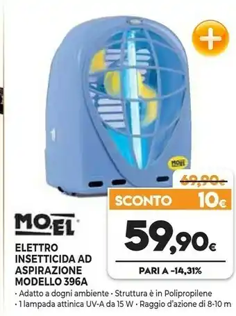 Moel Elettro Insetticida Ad Aspirazione Modello 396a