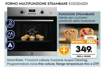 Expert Electrolux EOD3S40X Forno Elettrico 72 L Acciaio Inossidabile A offerta