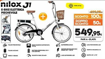 Expert Nilox J1 Nero, Bianco Acciaio 50,8 Cm (20") 20 Kg offerta