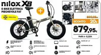 Expert Nilox X8 Beige, Nero Acciaio 50,8 Cm (20") 23 Kg offerta