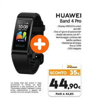 Expert Huawei Band 4 Pro AMOLED Braccialetto Per Rilevamento Di Attività 2,41 Cm (0.95") Nero offerta
