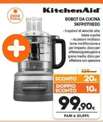 Expert KitchenAid 5KFP0719EDG Robot Da Cucina 250 W 1,7 L Grigio offerta