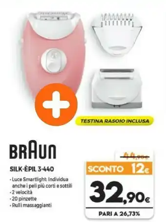 Expert Braun Silk-épil 3 Nuovo SE 3-440 Set Per Le Prime Epilazioni 3-In-1 Epilatore Donna offerta