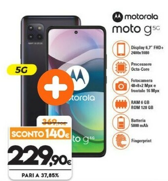 Expert Motorola Moto G 5G 17 Cm (6.7") Android 10.0 USB Tipo-C 6 GB 128 GB 5000 MAh Grigio offerta