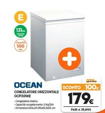 Expert Ocean Congelatore Orizzontale OCP130WE offerta