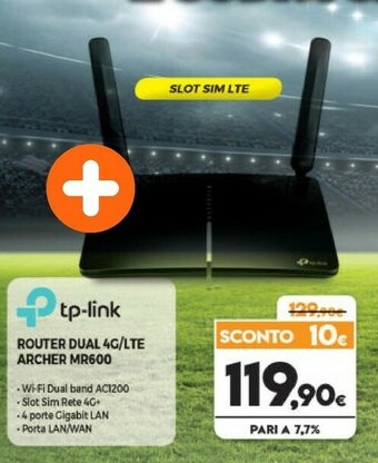 Tp Link TP-LINK Archer MR600 Router Wireless Gigabit Ethernet Dual-band (2.4 GHz/5 GHz) 3G 4G Nero