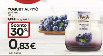 Ipercoop Alpiyò Alpiyò - Yogurt Biologico di Valtellina Mirtillo 125 g(ml) offerta