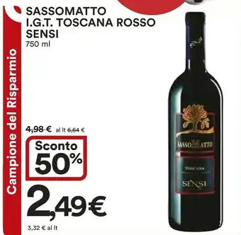 Ipercoop Sensi Sasso Matto Toscana 750 G(ml) offerta