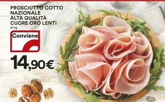 Ipercoop Lenti Prosciutto Cotto Nazionale Alta Qualità Cuore Oro offerta