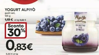 Ipercoop Alpiyò Alpiyò - Yogurt Biologico di Valtellina Mirtillo 125 g(ml) offerta