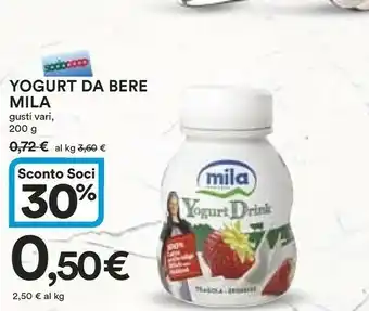 Ipercoop Mila Yogurt Da Bere Pesca 200 G(ml) offerta